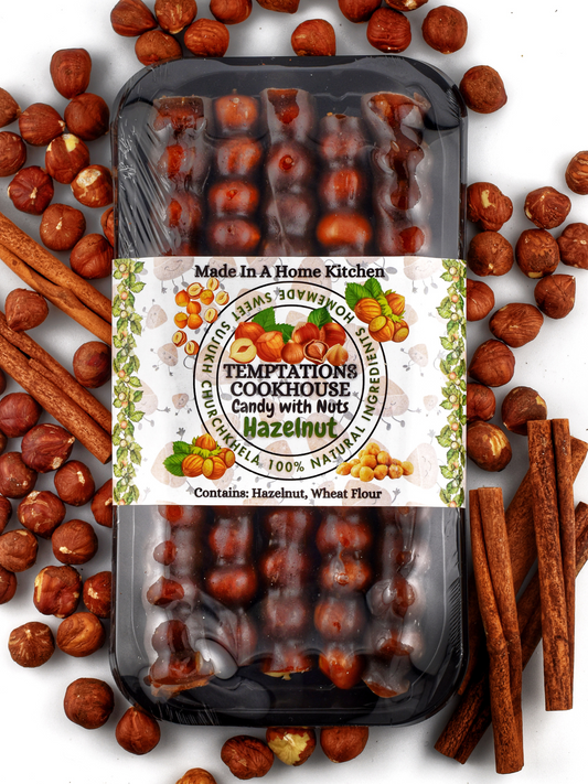 Hazelnut – Nut Lover’s Sweet Sujukh Dream

Hazelnut fans, rejoice! Our Hazelnut Sweet Sujukh skips the walnuts and leans all-in on buttery, rich hazelnuts, hand-threaded and coated in luscious grape molasses. It’s simple. It’s bold. And it’s a little hard to find anywhere else.

💬 Like Nutella’s cool, grown-up cousin who doesn’t need the sugar rush.

With no additives, no preservatives, and no gimmicks — this is a nut-packed Churchkhela for people who crave authenticity with a nutty kick.

✔ Unique &amp; H